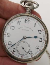 İSVİÇRE DDY ZENİTH MARKA ORİJİNAL ANTİK KURMALI  MUHTEŞEM BAKIMLI GÜMÜŞ KÖSTEKLİ CEP SAATİ ZZ1TT1R ÇOK ÇOK NADİR