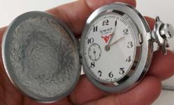 RUSYA SERKİSOF MARKA ORİJİNAL ANTİK KURMALI MUHTEŞEM BAKIMLI KAPAKLI VE KÖSTEKLİ CEP SAATİ PP2AA1 ÇOK NADİR