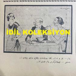 Osmanlıca Akbaba Mizah Dergisi-Gazetesi, Orijinal Dönem Basım, (Ottoman Magazine-Newspaper) - 19 Ocak 1924 - Sayı: 117 - Rumi: 19 Kanun-i Sani 1340 - Hicri: 10 Cemaziyelahir 1342 - Karikatürist Ramiz Gökçe'nin Çalışması 