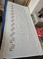 KANAVİÇE İŞLEMELİ ETEK 90X 160 CM.