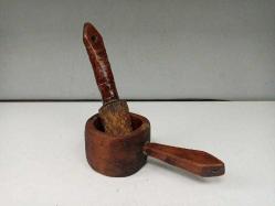 Antika Osmanlı Yekpare Ahşap Dövecek - Havan