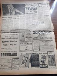 Ulus Gazetesi - Turkish Newspaper - 9 Şubat 1958 - Kıbrıs Türkleri Londra'da büyük toplantı yapacak - Kütahya Bolu'yu 1-0 yendi fotoğraf - Beşiktaş 2 Adalet 0 - Samet Ağaoğlu Devlet Bakanı oldu - Profesör Hüseyin Nail Kubalı olayı ile ilgili bir sözlü soru - basın teknisyenleri sendikası toplandı fotoğraf - 318 imzalı telgraf bakana çekilmiştir - Celal Bayar Libya'da - Ayşen Sonuvar  son moda şapkalar defilesi Fotoğrafı - Vatan Yolunda Milli mücadele hatıraları yazan Yakup Kadri Karaosmanoğlu Yazı Dizisi - partilerarası mücadele üçüncü boyut dış siyaset yazan Bülent Ecevit - Tokori köprüsü filmi renkli sinemada - kanlı eller filmi Gölbaşı sinemasında - duvaklı göl filmi Nur sinemasında - canavar tohumu filmi Ankara sinemasında - Ankara'da 24 saat sinema tiyatro programı - güreşte Finlilere 4 3 yenildik - Mustafa Dağıstanlı Melbourne olimpiyatlarında kendini sikletinde şampiyonluğa götüren güreşlerden birinde fotoğraf - Doğubank - tamek domates suyu -  Garanti Bankası