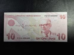 9. EMİSYON 10 TÜRK LİRASI  F  210 488488  ÇİL ( VARYETE  ) TCB 5900