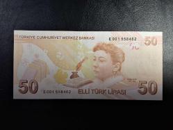 9. EMİSYON 50 TÜRK LİRASI  E  001 558462  ÇA TCB 5814
