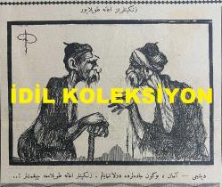 Osmanlıca Akbaba Mizah Dergisi-Gazetesi, Orijinal Dönem Basım, (Ottoman Magazine-Newspaper) - 14 Şubat 1924 - Sayı: 125 - Rumi: 14 Şubat 1340 - Hicri: 8 Recep 1342 - Karikatür: 