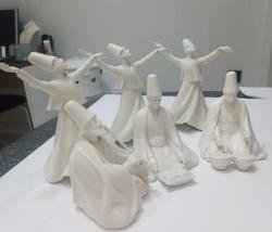 Eski Sümerbank Porselen  Sınırlı Üretim Mevlevi Semazen Seti 6 parça 1970 ler