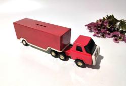 Antika Ziraat Bankası Tır Kumbara - Kırmızı Kamyon Kumbara