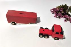 Antika Ziraat Bankası Tır Kumbara - Kırmızı Kamyon Kumbara