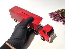 Antika Ziraat Bankası Tır Kumbara - Kırmızı Kamyon Kumbara