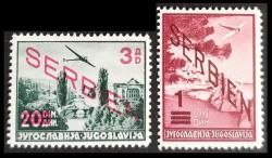 +++ SIRBİSTAN ALMANYA İŞGALİ UÇAK ve ŞEHİR MANZARALARI       1941 SÜRŞARJLI    - DAMGASIZ