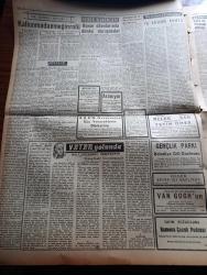 Ulus Gazetesi - Turkish Newspaper - 9 Ocak 1958 - Kıbrıs'a dair kararlar İngiliz projesi tespit edildi - Dışişleri bütçesinde Dün gizlilik kararı verildi - başta CHP Genel sekreteri Kasım Gülek olmak üzere birçok milletvekilleri söz almışlardır - döviz suistimalinin tahkikatı genişliyor - Maraş ve Ordu seçimleri tasdik edildi - İstanbul Üniversitesi senatosu toplanıyor - PTT yeni bir zam usulü keşfetti - Celal Bayar General Arif Onat ile görüştü - seramik sanatçısı bayan Füreyya'nın öyküsü fotoğraf - Vatan Yolunda Milli mücadele hatıraları yazan Yakup Kadri Karaosmanoğlu Yazı Dizisi - NATO ve Varşova paktları yazan Ahmet Şükrü Esmer - amasya'nın sesi gazetesinin matbaasını Vali kapattı - Mister Brown Yazan Yakup Kadri Karaosmanoğlu - postacının kızı filmi büyük sinemada - senin için filmi başrolde Nedret Güvenç Nursan Alçam park ve sus sinemasında - Ankara'da 24 saat sinema tiyatro programı - Ordu takımımızı çalıştırması için Dick'in Kulübü Galatasaray'a dün müracaat edildi