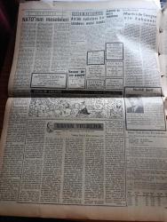 Ulus Gazetesi - Turkish Newspaper - 4 Ocak 1958 - İşçi Partisi gölge bakanı George Brown'un basın toplantısı Kıbrıs'ı taksim makul hal çaresi değildir - İşçi Partisi gölge bakanı George Brown Kasım Gülek'in evinden ayrılırken fotoğraf - Türkiye'de Kıbrıs çalışmaları - Fransızlar Tunus topraklarına girdi - Osman Bölükbaşı duruşmasına gelmedi - 29 yıl sonra Güney kutbuna ilk defa olarak gidildi - Ankara gazeteciler sendikasının balo hazırlığı fotoğraf - Shakespeare'in ünlü eseri ile canlanan veronalı aşık Juliet'in mezarı fotoğraf - Vatan Yolunda Milli mücadele hatıraları yazan Yakup Kadri Karaosmanoğlu Yazı Dizisi - Markizde Sevignenin kehaneti yazan Leyla Çambel - Kara tahtada ak yazı Hürriyet yazan Oktay Verel - Kıbrıs ve İşçi Partisi Yarın Ahmet Şükrü Esmer - Doğu çikolata fabrikası açıldı - siyasi koğuş yazan Örsan Öymen - Ankara İstanbul Radyosu Programı - futbol liginde 2. Devre başlıyor - Demirsporlar serbest güreş şampiyonası bugün saat 19.00'da başlayacak - Fenerbahçe basketbol