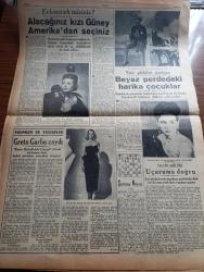Ulus Gazetesi - Turkish Newspaper - 5 Şubat 1950 - İstanbul'da boks karşılaşması - geceki maçta İtalyan takımına mağlup olduk - Amerikalı boksör Geoy Maxim İngiliz Freddie Mills'i nakavtla yenmiştir fotoğraf - İtalyan boksörleri Yeşilköy Hava meydanında fotoğraf - Demirspor lokali bugün açılıyor - Kalespor müzikli bir müsamele tertipledi - Sabite Tur Müzeyyen Senar Cevat Kurtuluş yeni sinemada - ses yıldızı Nigar Bomonti aile saz salonunda - yeni sinemada Semahat Ergökmen veda konseri - zamane kızı filmi Yarın Ankara sinemasında - kılınçların gölgesinde filmi Sümer sinemasında - uçuruma doğrunun bize kazandırmış olduğu yeni bir yıldız Mediha Yelda fotoğraf - Greta Carbo caydı - yeni bir aşka düştüğü söylenen Susan Shaw'ın yeni pozu fotoğraf - John Howard Davies çevirmekte olduğu filmin bir sahnesinde Fotoğrafı - evlenecek misiniz alacağınız kızı Güney Amerika'dan seçiniz - satranç köşesi - yeni moda bir kadın şapkası fotoğraf - gar gazinosunda Ordu fındık gecesi - güzeller resmigeçidi
