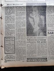 Ulus Pazar Gazetesi - Turkish Newspaper - 15 Nisan 1956 - erkekleri baştan çıkardığı için kadınların hışmına uğrayan bir kraliçe Gloria Pall fotoğraf - mizahi fıkralar - aileleri razı olmadığı için iskoçya'ya kaçıp evlenen iki genç fotoğraf - ihtiyar üstad Batı Almanya başbakanı Adenauer ile bir mülakat fotoğraf - çizgilerle eleştirme karikatür - Menderes ( D.P.yi çöktüren zat ) yazan Kemal Aşkar - tıbbi konular sara ( epilepsi) - sağlık fuarı - yalnız kalan Ingrid Bergman kızının yanına dönüyor fotoğraf - asker gözü ile bir gezinin düşündürdükleri yazan Hicret Cambazoğlu - Helikon ve diğerleri yazan İlhan K. Mimaroğlu - ecnebi karikatürler - Sarışın bomba Marilyn Monroe tamamen iyileşmiştir fotoğraf - Ulusun hikayesi Miss Morgan'ın korkusu - Paris'te Mommartre'daki Nouvelle Ev adlı gece kulübü havva'nın aşıkları isimli bir numaraya başlamıştır Fotoğrafı - karikatürcünün şakaları - İnanöz otobüsleri - Berkün bebe pazarı - çıplak ayaklı kontes filmi Ankara sinemasında - Garanti Bankası