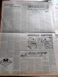 Halkçı Gazetesi - Turkish Newspaper - 26 Mayıs 1954 - Demokrat Parti içinde asalet yazan Hüseyin Cahit Yalçın Başmakale - güreşçilerimizin Tokyo'da büyük zaferi - güreşte Dünya şampiyonuyuz - takımımız bir puan farkla Rusları yendi - Hüseyin Akbaş'la Mustafa Dağıstanlı dünya şampiyonu oldular 4 ikinciliğimiz var - hükümet programı üzerinde yorumlar - Başbakan Adnan Menderes'in Amerika'ya gitmesi takarrür etti - devlet konservatuar imtihanında Gülden Aruman kemanı ile imtihan kapısında fotoğraf - maddi ve manevi asayiş yazan Nihat Erim - Kan kokan kadın nakleden SİS Yazı Dizisi - Ankara Paktı ve İtalya yazan Ahmet Şükrü Esmer - 2 mayısın manası yazan Bülent Ecevit - damada oda yok filmi Ankara sinemasında - sahte Baba filmi Park sinemasında - Galata köprüsü çökme tehlikesinde - dünyanın en ilgi çeken zengini Aga Han hayatını anlatıyor yazı dizisi - Ankara'da taksiler eczaneler listesi - çocuk sayfası - bilmece bulmaca - Nasrettin hoca'nın kuzusu - küçük kardeşlerin köşesi - Şiir