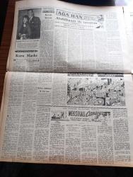Halkçı Gazetesi - Turkish Newspaper - 25 Mayıs 1954 - seçimlere dair rakamlar yazan Hüseyin Cahit Yalçın Başmakale - dünya güreş şampiyonasında 8 siklette de finale kaldık - dünkü güreşlerde Mustafa Dağıstanlı Osman kambur ve Adil atan tuşla diğerleri sayı ile galip - Başbakan Adnan Menderes'in nutku'nun metnini gece alamadık - soprano Şükran Sülüner fotoğraf - intikal devrinin manası yazan Nihat Erim - Kan Kokan Kadın nakleden SİS Yazı Dizisi - Nurullah Ataç'ın kızı evlendi - Amerikan zencileri ve hakları yazan Ahmet Şükrü Esmer - Doğu Almanya'da mukavemet - kurulacak Japon Kuvvetleri - Lana Turner ve Kocası fotoğraf - halkçının hikayesi Kara maske çeviren Reha Arman - dünyanın en ilgi çeken zengini Aga Han hayatını anlatıyor yazı dizisi - futbol birinciliklerinde yeni bir anlaşmazlık  - işleyen demir pas tutmaz derler yazan Cemal Saltık - basketbol genç milli takımı tesbit edildi - güreşçilerin puan durumu - Ankara cemiyet hayatı - Avrupa ve Asya'da batılı müttefiklerin sorunları