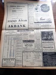 Halkçı Gazete - Turkish Newspaper - 29 Ekim 1954 - Cumhuriyet Bayramı yazan Hüseyin Cahit Yalçın Başmakale - Cumhuriyetin 31. Yılı - büyük milletimize bayramımız kutlu olsun - Cumhuriyet Bayramı çizimi M. Bakır - Gülser Ardağ isimli genç kızın Adnan Menderes'e mektubu - Cumhuriyet nasıl ilan edilmişti yazan Ali Rıza Erem - cumhuriyetimize iyi dilekler yazan Nihat Erim - Cumhuriyet Kupası maçları - üniversitenin açılışına İsmet İnönü çağrılmayacak mı - Ankara sinemalarında haftanın filmleri - yeni Sovyet notası yazan Ahmet Şükrü Esmer - Meşrutiyet devri ve sonrası yazan Hüseyin Cahit Yalçın Yazı Dizisi - karaböcekler ve raks yıldızı Nergis Moğol Esenpark gazinosunda - Akbank - sana kahvaltılık margarin - kulüp 47 pek yakında açılacak - Devlet Tiyatrosu keçiler Adası - Güven otobüsleri - büyük sinemada Demir maskeli Kadın filmi - Nur sinemasında Kahraman Kaptan ve intikam kılıcı filmi - Tanrıdağı ziyafeti yazan Reşat Nuri Güntekin - halkçının küçük ilanları - Nevrol Cemal
