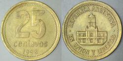 ARJANTİN 25 CENTAVOS 1992.