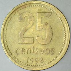ARJANTİN 25 CENTAVOS 1992.
