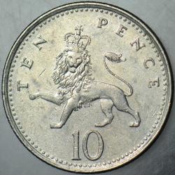 BİRLEŞİK KRALLIK 10 PENCE 1992. KRALİÇE II. ELİZABETH 24,5 mm. İNGİLTERE