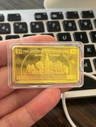 ABD 100 DOLAR DARPHANE KALIBI MİNYATÜR ÖRNEĞİ *REPRODÜKSİYON* ALTIN KAPLAMA