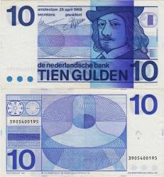 HOLLANDA 10 GULDEN 1968 ÇOK ÇOK TEMİZ.