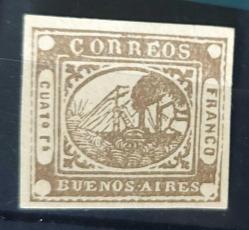 LOT.10 » Arjantin 1858 Buenos Aires Bağımsız şehir devleti buharlı gemi pulu cok nadir