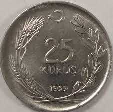 MADENİ 25 KURUŞ - 1959