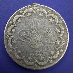 2. ABDÜLHAMİD · 5 KURUŞ · (1293/32) · KOSTANTİNİYE · 830 AYAR GÜMÜŞ. KULPTAN ÇIKMA.