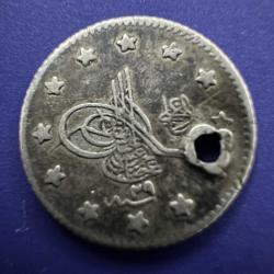 2. ABDÜLHAMİD · 1 KURUŞ · (1293/29) · KOSTANTİNİYE · 830 AYAR GÜMÜŞ. DELİK
