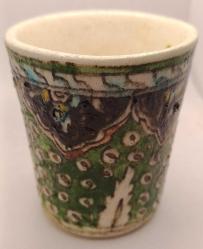 Osmanlı Dönemi El Boyaması Kumlama Seramik Bardak.