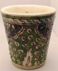 Osmanlı Dönemi El Boyaması Kumlama Seramik Bardak.