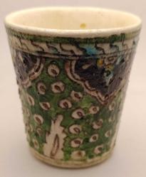 Osmanlı Dönemi El Boyaması Kumlama Seramik Bardak.