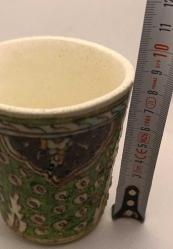 Osmanlı Dönemi El Boyaması Kumlama Seramik Bardak.