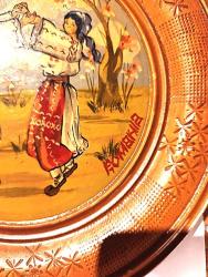 Romanya Ahşap Tabak / El boyaması / Etiketli