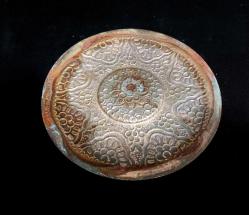 Gümüş Kaplama Cam Nazarlık - Nazar Boncuklu Nazarlık - Kapı Duvar Süsü