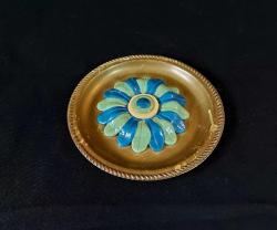 Pirinç Nazarlık - Metal NAzar Boncuğu - Çiçek Desenli Nazarlık - Nazar Boncuklu Tabak - Kapı Duvar Süsü