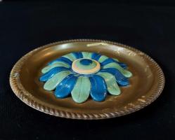 Pirinç Nazarlık - Metal NAzar Boncuğu - Çiçek Desenli Nazarlık - Nazar Boncuklu Tabak - Kapı Duvar Süsü