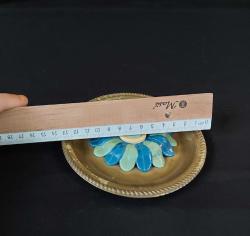 Pirinç Nazarlık - Metal NAzar Boncuğu - Çiçek Desenli Nazarlık - Nazar Boncuklu Tabak - Kapı Duvar Süsü