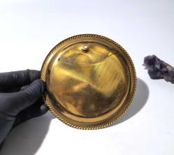 Pirinç Nazarlık - Metal Nazar Boncuğu - Çiçek Desenli Nazarlık - Nazar Boncuklu Kabartmalı Tabak - Kapı Duvar Süsü