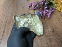 Gümüş Kaplama Balık Nazarlık - Metal Nazar Boncuğu - Cam Boncuklu Nazarlık - Kabartmalı Kapı Duvar Süsü