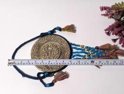 Metal Nazarlık - Gümüş Kaplama Kuşlu Cam Boncuklu Nazarlık - Nazar Boncuğu - Otel - Dükkan Kapı Duvar Süsü - 009