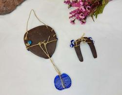 Antika At Nalı Nazarlık - El İşi Tasarım Nazar Boncuğu - Nazar Cam Boncuklu Nazarlık - Otel - Dükkan Kapı Duvar Süsü - 2 Adet