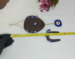 Antika At Nalı Nazarlık - El İşi Tasarım Nazar Boncuğu - Nazar Cam Boncuklu Nazarlık - Otel - Dükkan Kapı Duvar Süsü - 2 Adet