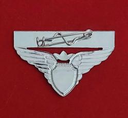 ABD, JR. Astronot / Uzay Mekiği Temalı Armalı Rozet. Gümüş Tonlu, Renkli Mineli. İğneli Pim. (58x38 mm)