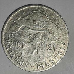 KIBRIS  1921  4,5  PIASTRE  GÜMÜŞ 2,73  GRAM