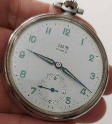 İSVİÇRE OXANE HİSLON MARKA ORİJİNAL ANTİK KURMALI MUHTEŞEM BAKIMLI CEP SAATİ 1QQ2HH ÇOK NADİR