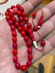 Orijinal eski alman habbeden Osmanlı Miskevi (mercan) bağa  tespih