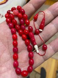 Orijinal eski alman habbeden Osmanlı Miskevi (mercan) bağa  tespih