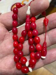 Orijinal eski alman habbeden Osmanlı Miskevi (mercan) bağa  tespih